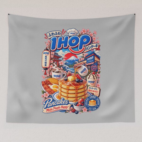 Item preview, Japanese Retro Pancakes Breakfast Food Art designed and sold by ElizBurkes.