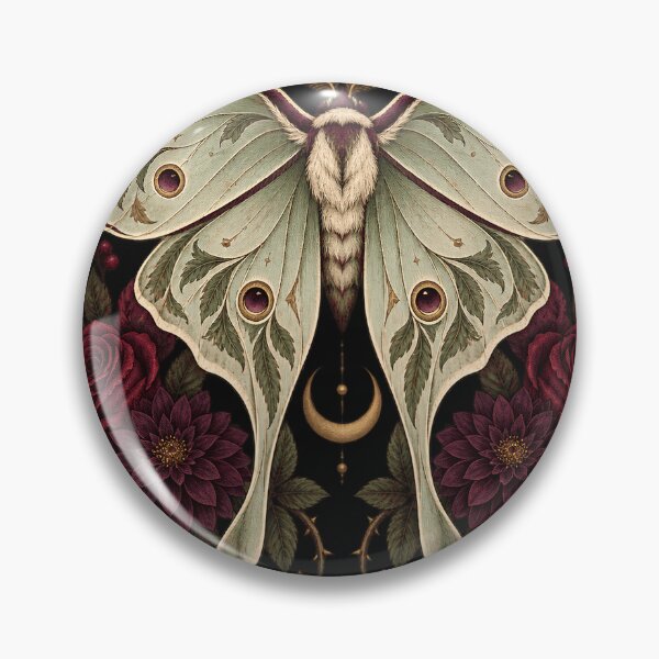 Item preview, Vintage Celestial Luna Moth Gothic Floral Botanical Art designed and sold by JerdbordinShop.