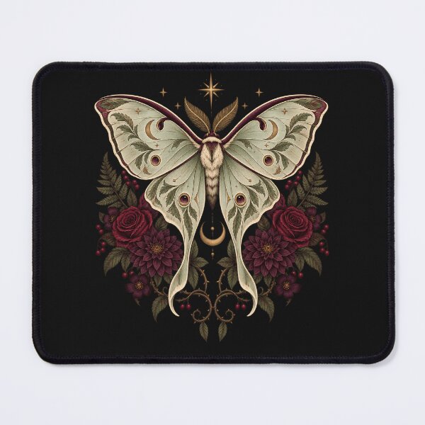 Item preview, Vintage Celestial Luna Moth Gothic Floral Botanical Art designed and sold by JerdbordinShop.