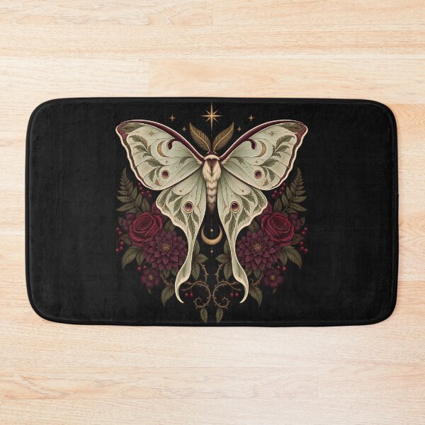 Item preview, Vintage Celestial Luna Moth Gothic Floral Botanical Art designed and sold by JerdbordinShop.