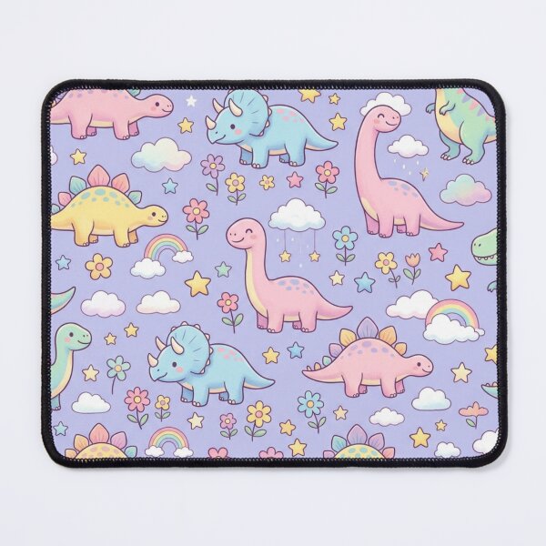Item preview, Cute Pastel Dinosaur Rainbow Seamless Pattern designed and sold by ShivCraftStudio.