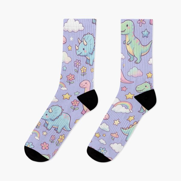 Item preview, Cute Pastel Dinosaur Rainbow Seamless Pattern designed and sold by ShivCraftStudio.