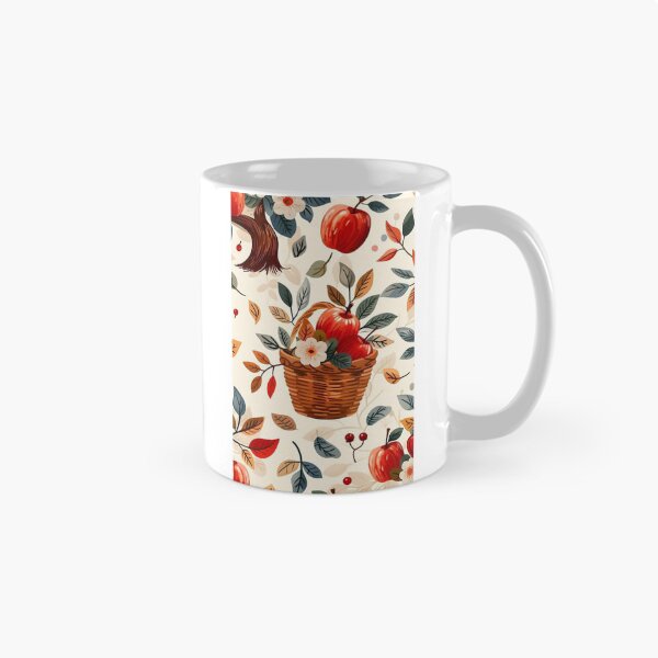 Item preview, Vintage Apple Harvest Wicker Basket Seamless Pattern designed and sold by LYAN-STORE.