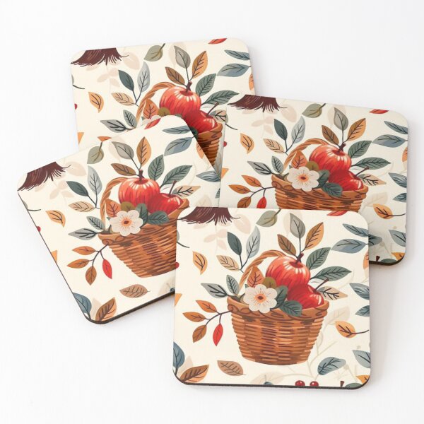 Item preview, Vintage Apple Harvest Wicker Basket Seamless Pattern designed and sold by LYAN-STORE.