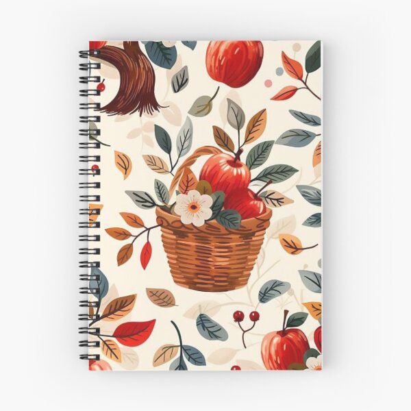 Item preview, Vintage Apple Harvest Wicker Basket Seamless Pattern designed and sold by LYAN-STORE.