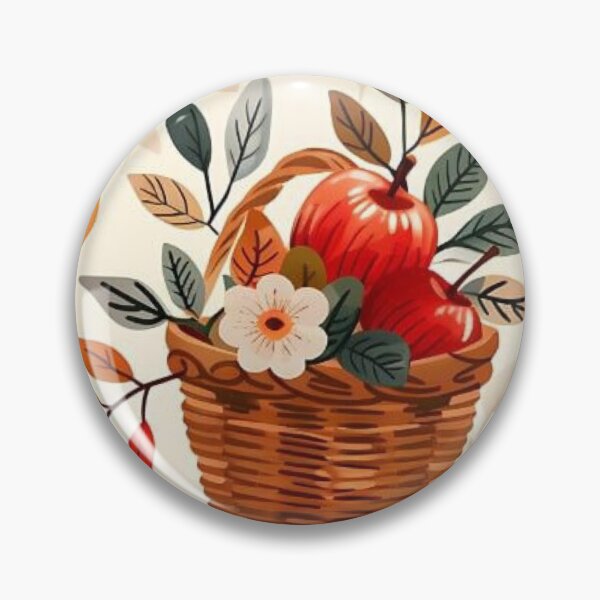 Item preview, Vintage Apple Harvest Wicker Basket Seamless Pattern designed and sold by LYAN-STORE.