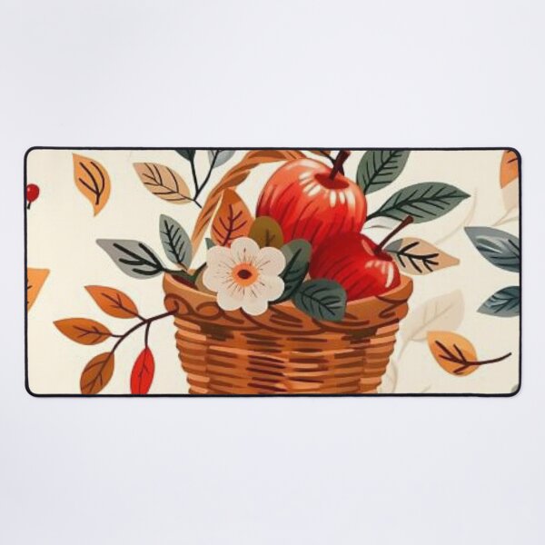 Item preview, Vintage Apple Harvest Wicker Basket Seamless Pattern designed and sold by LYAN-STORE.