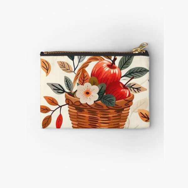 Item preview, Vintage Apple Harvest Wicker Basket Seamless Pattern designed and sold by LYAN-STORE.