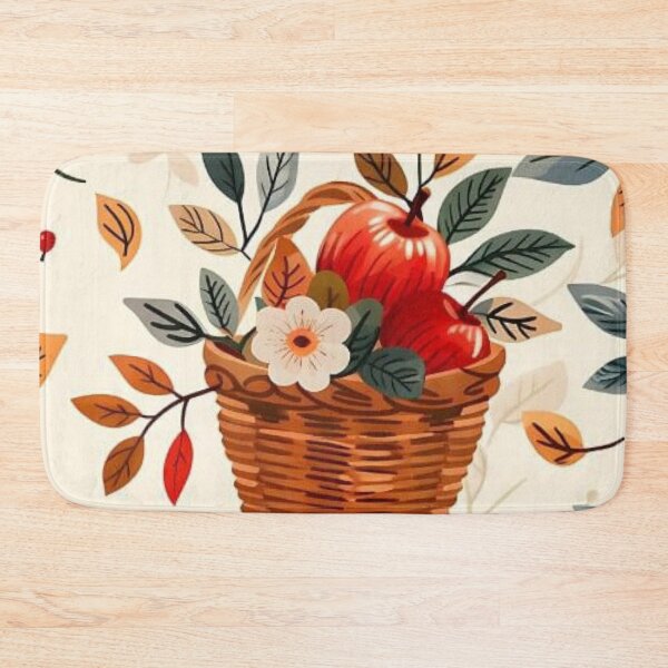 Item preview, Vintage Apple Harvest Wicker Basket Seamless Pattern designed and sold by LYAN-STORE.