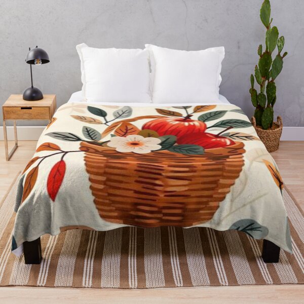 Item preview, Vintage Apple Harvest Wicker Basket Seamless Pattern designed and sold by LYAN-STORE.