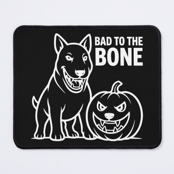 Item preview, Bad To The Bone Bull Terrier Pumpkin Halloween Spooky Dog designed and sold by The Bold Line Studio.