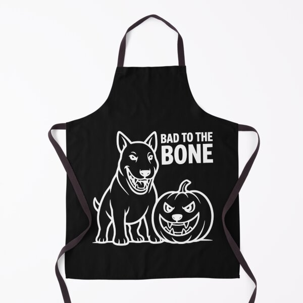 Item preview, Bad To The Bone Bull Terrier Pumpkin Halloween Spooky Dog designed and sold by The Bold Line Studio.