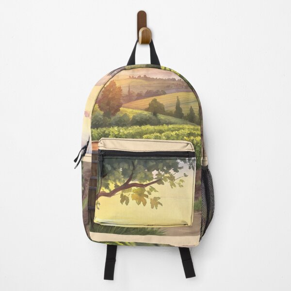 Item preview, Golden Hour Tuscan Vineyards Countryside Watercolor designed and sold by AlinaMel.