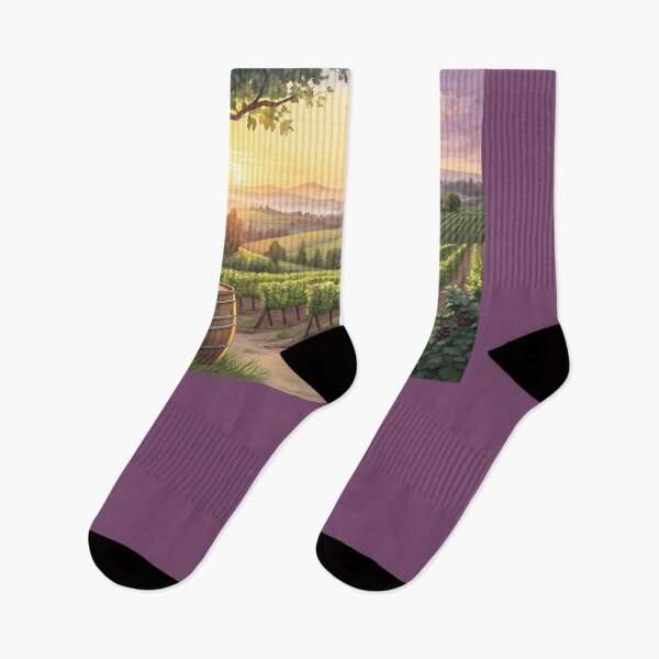 Item preview, Golden Hour Tuscan Vineyards Countryside Watercolor designed and sold by AlinaMel.