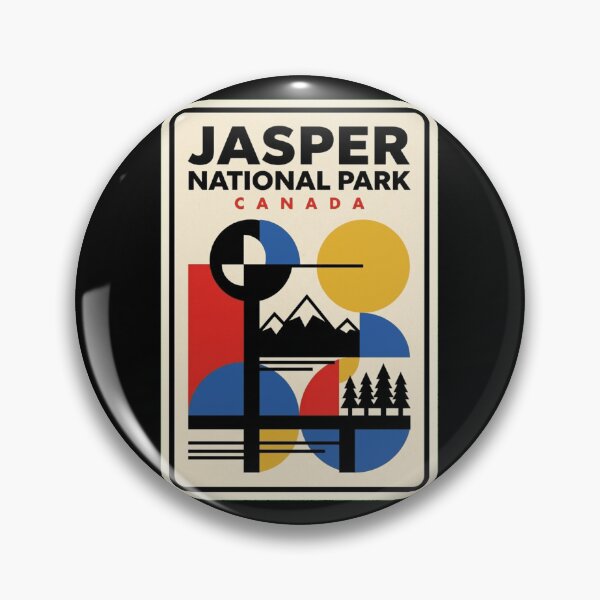 Item preview, Retro Jasper National Park Bauhaus Geometric Skyline designed and sold by k3rstman1.