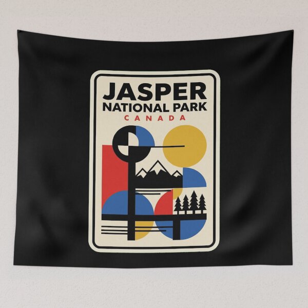 Item preview, Retro Jasper National Park Bauhaus Geometric Skyline designed and sold by k3rstman1.