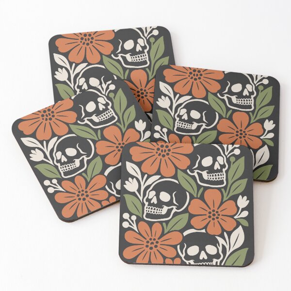 Item preview, Floral Skull Retro Autumn Halloween Aesthetic designed and sold by MavtM.