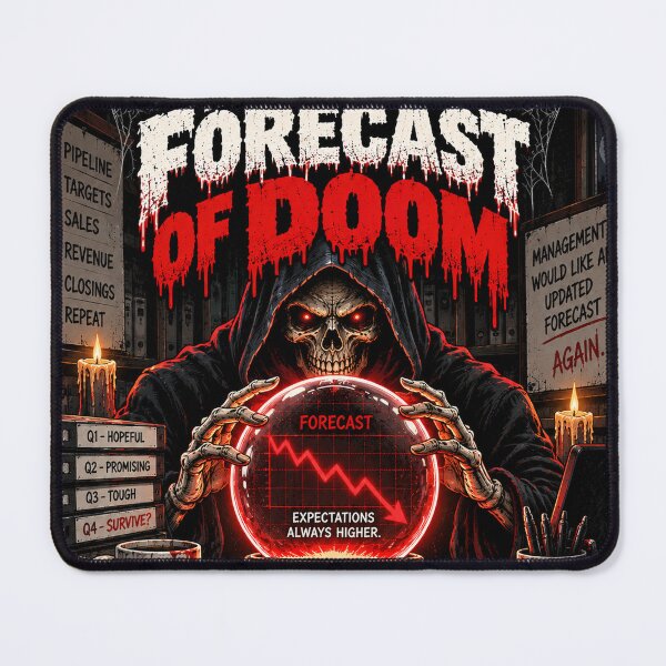 Item preview, The Forecast of Doom – Funny Q4 Sales Forecast Horror designed and sold by KeeganDykes.