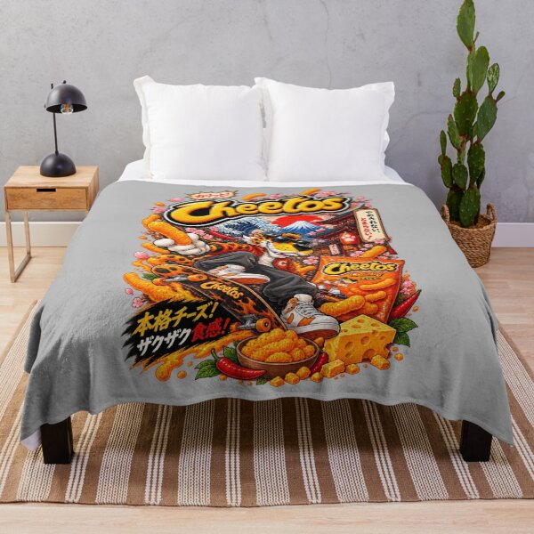 Item preview, Japanese Retro Cheese Snack Skateboard Art designed and sold by ElizBurkes.