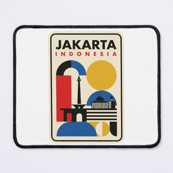Item preview, Retro Jakarta Bauhaus Geometric Skyline designed and sold by k3rstman1.