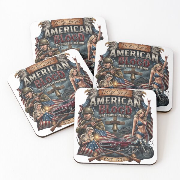 Item preview, American Blood: 250 Years of Freedom Military Veteran & Biker Americana Art designed and sold by ODELUNITY.