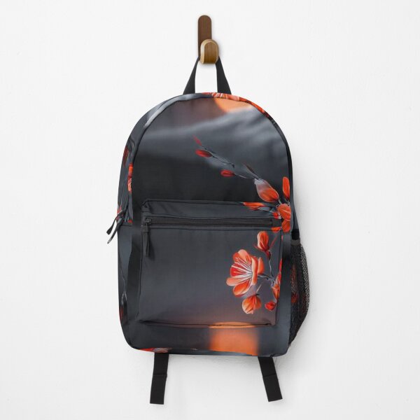 Item preview, Red Sakura Blossoms Mount Fuji Full Moon Night designed and sold by LYAN-STORE.