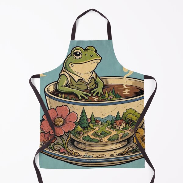 Item preview, Cozy Frog in a Teacup – Whimsical Cottagecore Fantasy Art designed and sold by Dogandesighn.