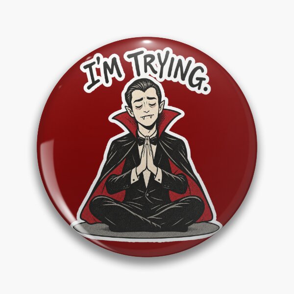 Item preview, I'm Trying Meditating Vampire  designed and sold by NuretroStudio.
