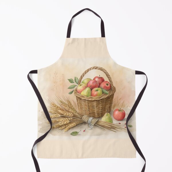 Item preview, Autumn Harvest Basket with Apples and Wheat designed and sold by AlinaMel.