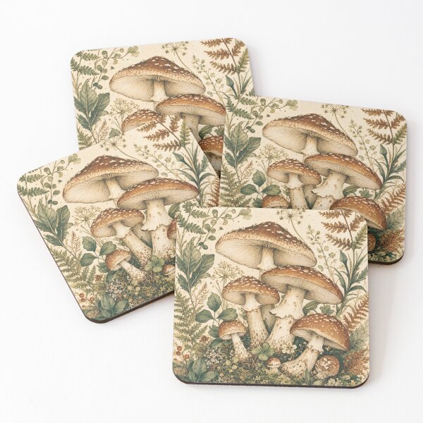 Item preview, Vintage Mushroom Botanical Woodland – Cottagecore Forest Illustration designed and sold by Glitchart66.
