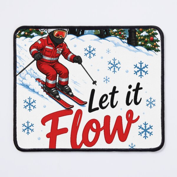Item preview, Oilfield Worker Skiing At Night With Pump Jack And Christmas Trees designed and sold by devonclemon.