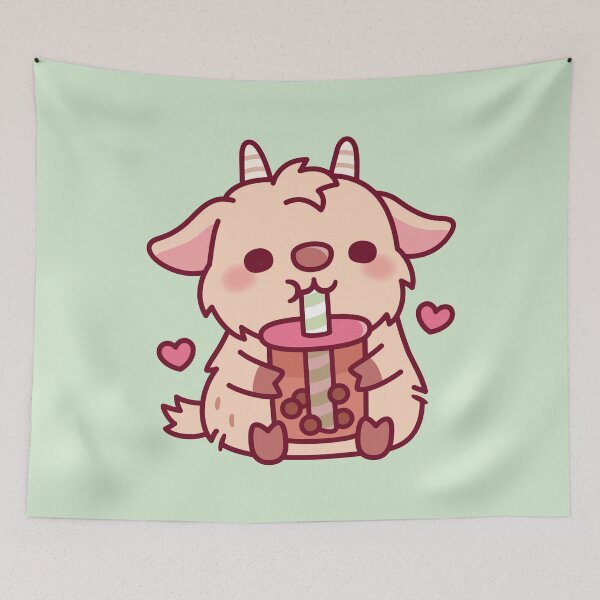 Item preview, Cute Goat Loves Boba Tea designed and sold by rustydoodle.
