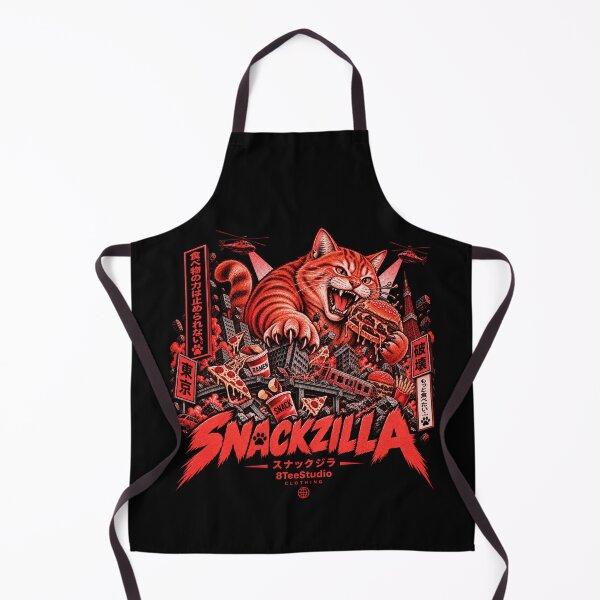 Item preview, Snackzilla Giant Cat Kaiju Japanese Retro Art designed and sold by ElizBurkes.