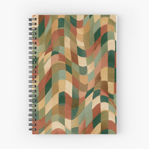 Item preview, Earthy Teal, Rust & Cream Wavy Checkerboard designed and sold by AlfiB.
