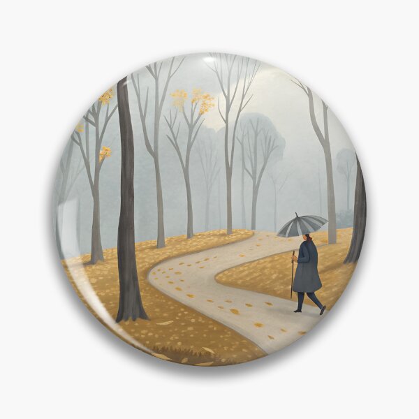 Item preview, Rainy Autumn Day Park Path Watercolor designed and sold by AlinaMel.