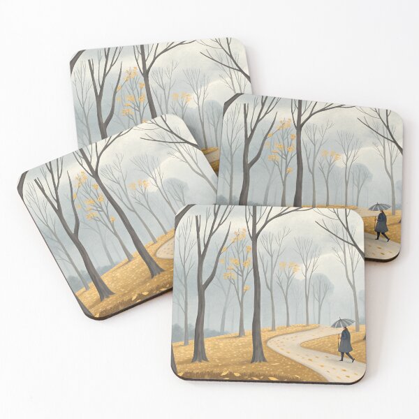 Item preview, Rainy Autumn Day Park Path Watercolor designed and sold by AlinaMel.