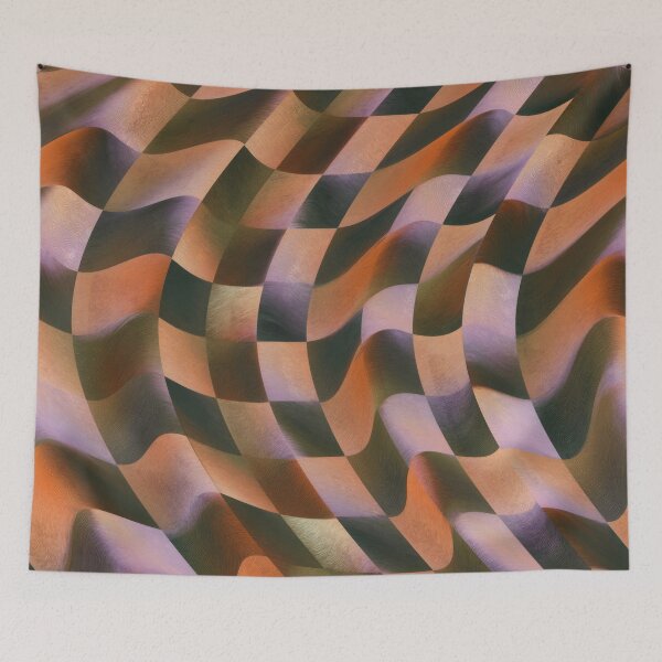 Item preview, Purple, Orange & Black Warped Checkerboar designed and sold by AlfiB.