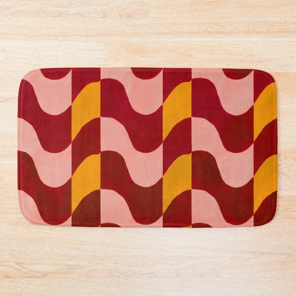 Item preview, Red, Pink & Orange Groovy Wavy Checkerboard designed and sold by AlfiB.