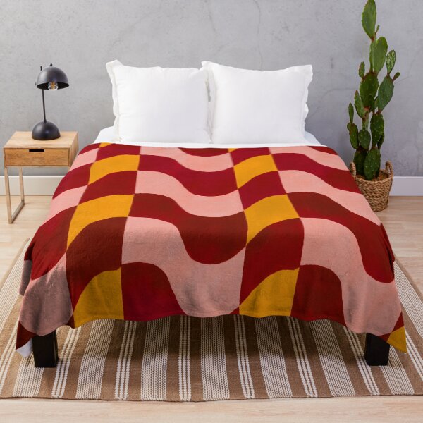 Item preview, Red, Pink & Orange Groovy Wavy Checkerboard designed and sold by AlfiB.