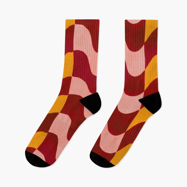 Item preview, Red, Pink & Orange Groovy Wavy Checkerboard designed and sold by AlfiB.