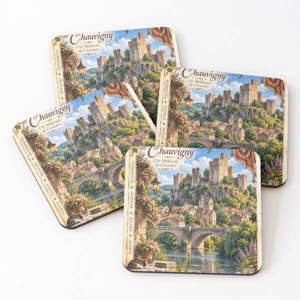 Item preview, Chauvigny landscape stamps designed and sold by PIERRES&MAILLESDesign.