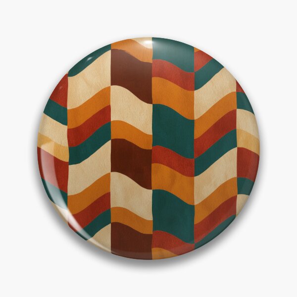 Item preview, Teal, Rust & Cream Retro Wavy Chevron Stripes designed and sold by AlfiB.