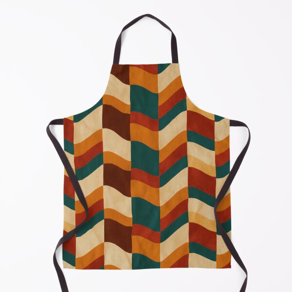 Item preview, Teal, Rust & Cream Retro Wavy Chevron Stripes designed and sold by AlfiB.