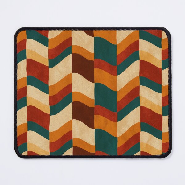 Item preview, Teal, Rust & Cream Retro Wavy Chevron Stripes designed and sold by AlfiB.