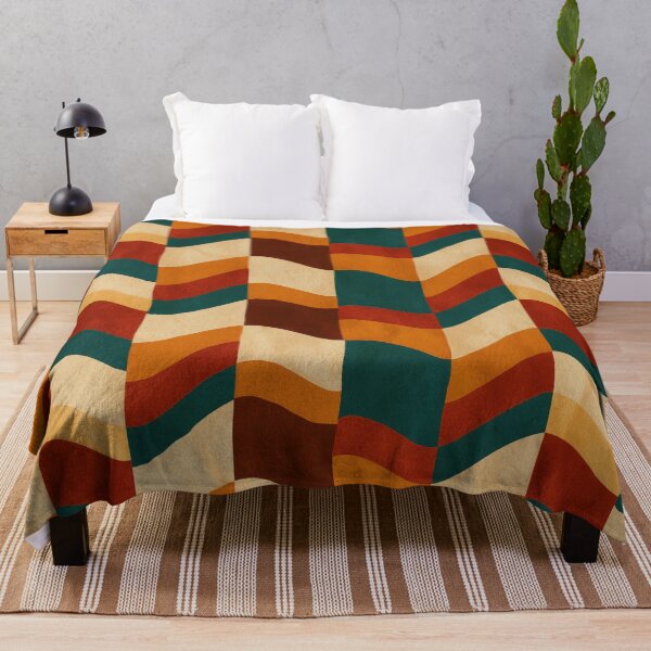 Item preview, Teal, Rust & Cream Retro Wavy Chevron Stripes designed and sold by AlfiB.