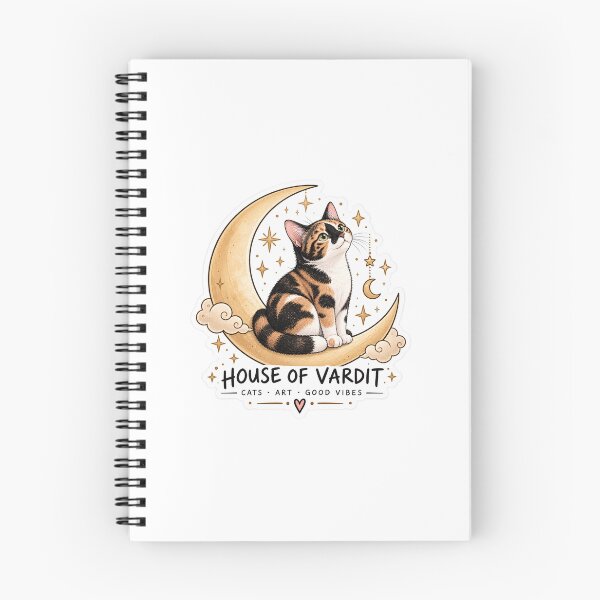 Item preview, Celestial Calico Cat on the Moon - House of Vardit designed and sold by House of Vardit.