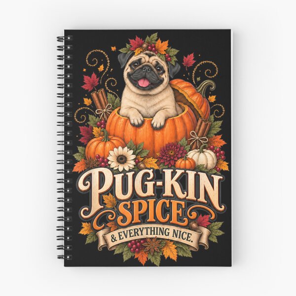 Item preview, Pug-Kin Spice and Everything Nice Pug Dog Retro Autumn Fall  designed and sold by Crookedorbit ⭐⭐⭐⭐⭐ .