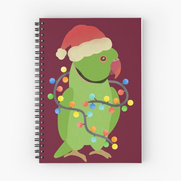 Item preview, Green Indian Ringneck Christmas Illustration designed and sold by FandomizedRose.