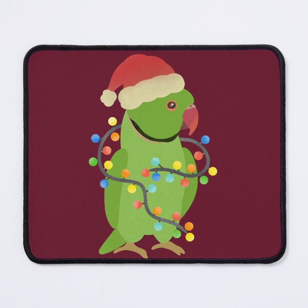 Item preview, Green Indian Ringneck Christmas Illustration designed and sold by FandomizedRose.