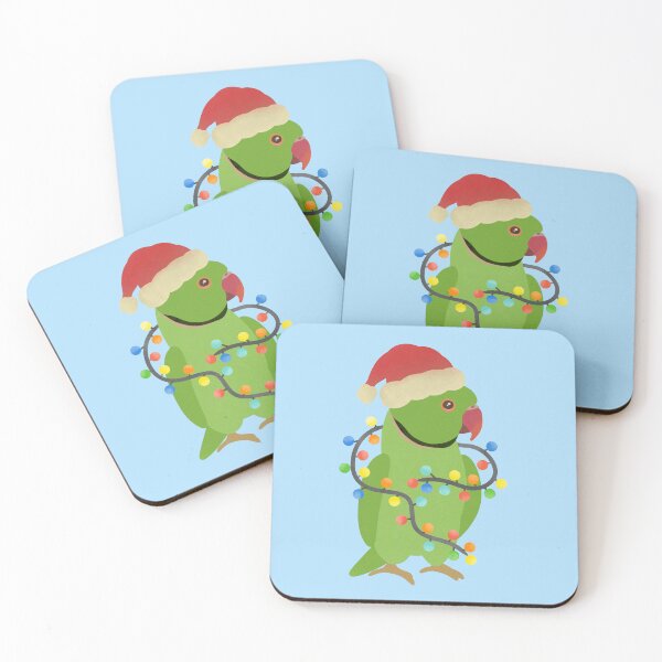 Item preview, Green Indian Ringneck Christmas Illustration designed and sold by FandomizedRose.